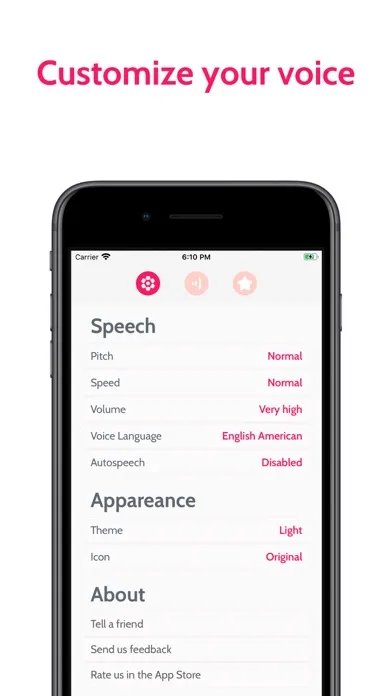 Capturas de tela do AAC Dinata: Text-to-Speech TTS
