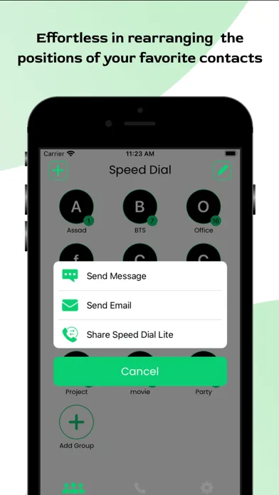 Captures d'écran de Speed Dial - Contact Shortcut