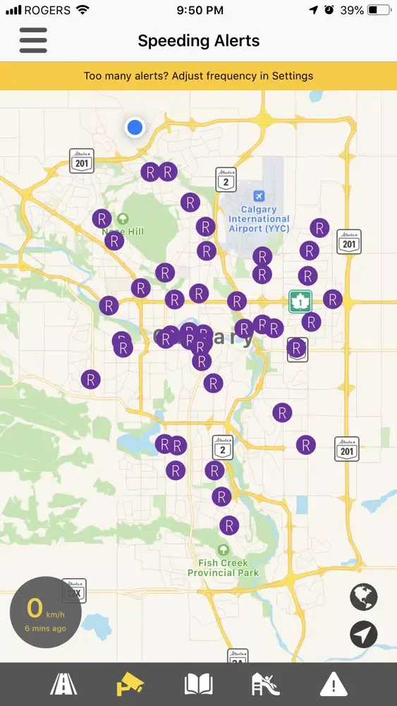 Ảnh chụp màn hình của Speeding Alerts - Calgary