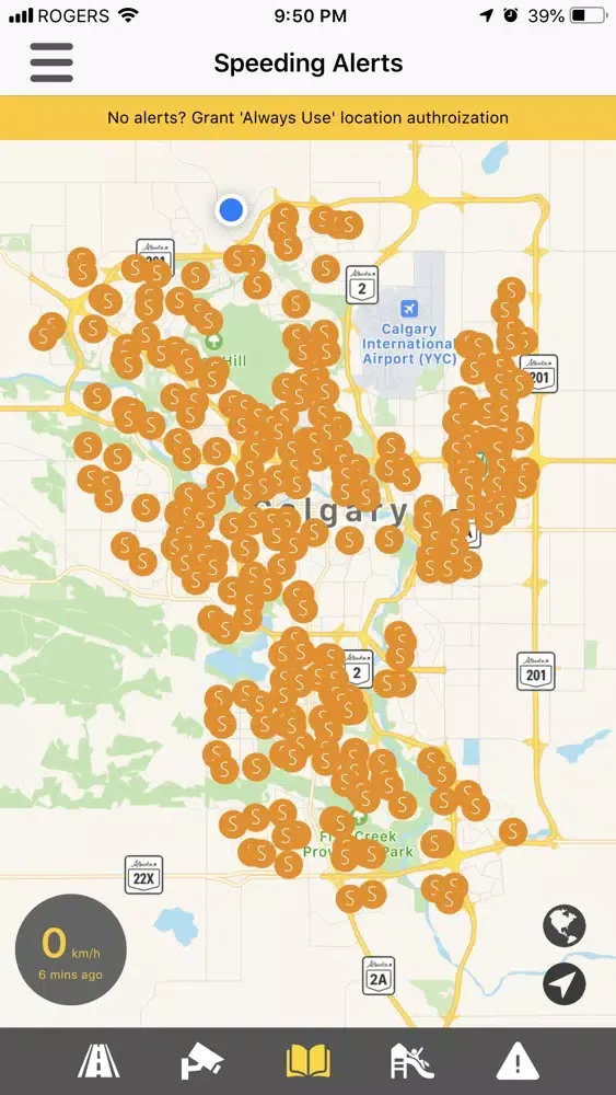 Ảnh chụp màn hình của Speeding Alerts - Calgary