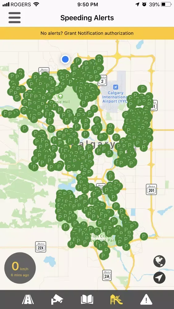 Ảnh chụp màn hình của Speeding Alerts - Calgary