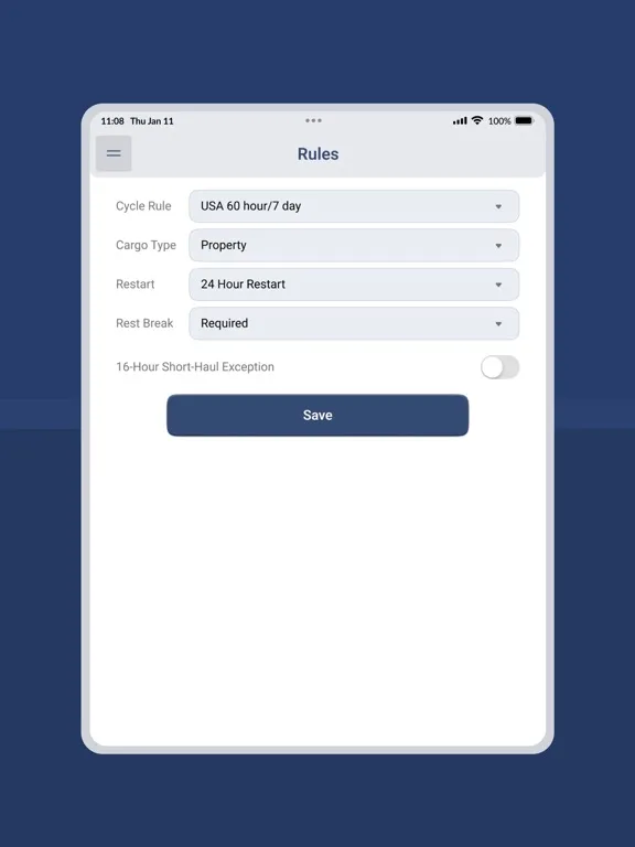 Tangkapan skrin SPEEDLINE ELD iPad 