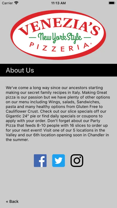 Captures d'écran de Venezias Pizzeria