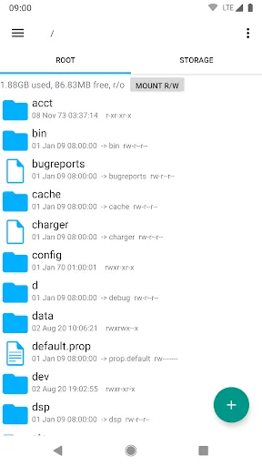 Captures d'écran de Root Explorer