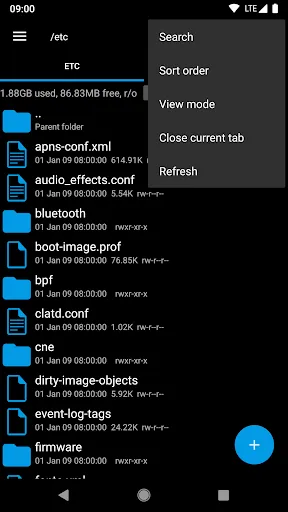 Captures d'écran de Root Explorer