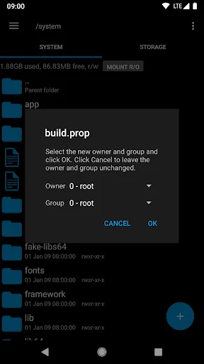 Captures d'écran de Root Explorer