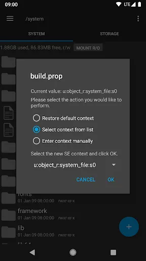 Captures d'écran de Root Explorer
