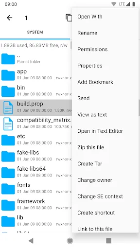 Captures d'écran de Root Explorer