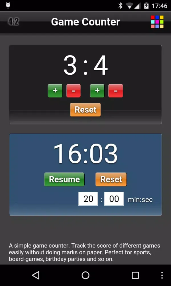 Capturas de tela do Game Counter Lite