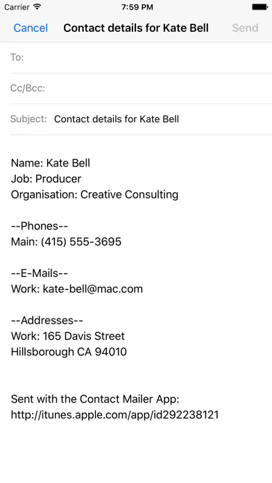 Screenshot di Contact Mailer