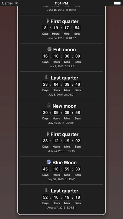 Ảnh chụp màn hình của Moon Phases