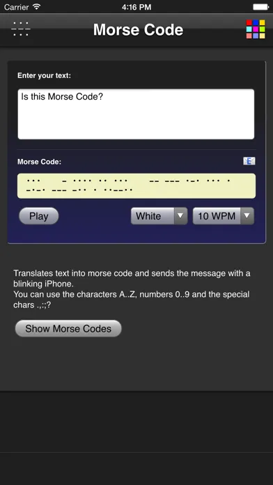 Morse Code سکرین شاٹس