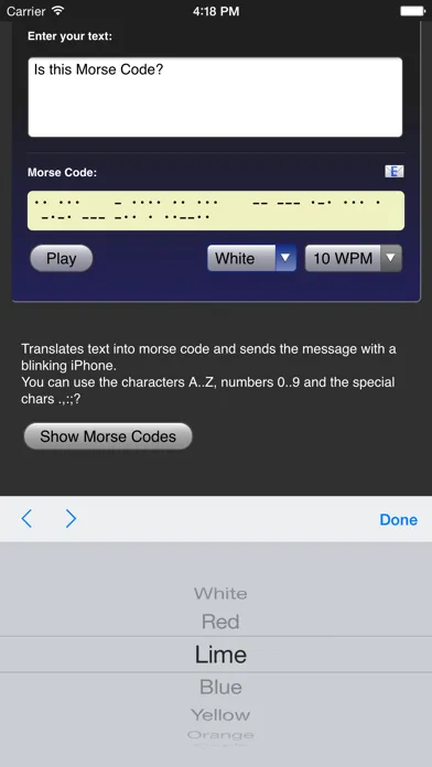Morse Code سکرین شاٹس