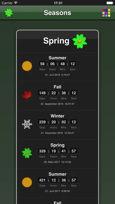 ภาพหน้าจอของ Seasons App