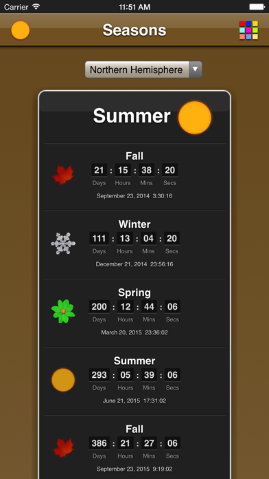 Seasons App Screenshots