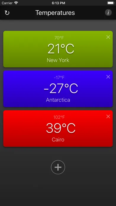 Temperatures App Screenshots