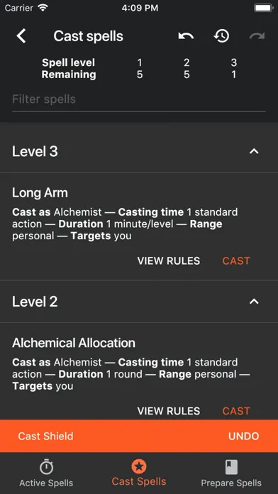 Spell Tracker (Pathfinder 1e) स्क्रीनशॉट