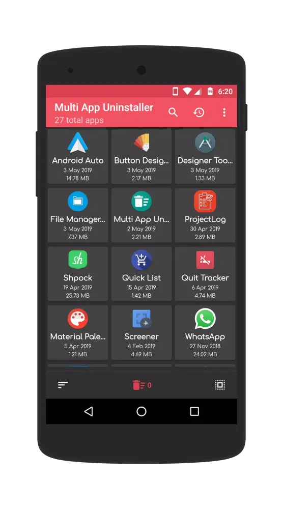 Ảnh chụp màn hình của Multi App Uninstaller