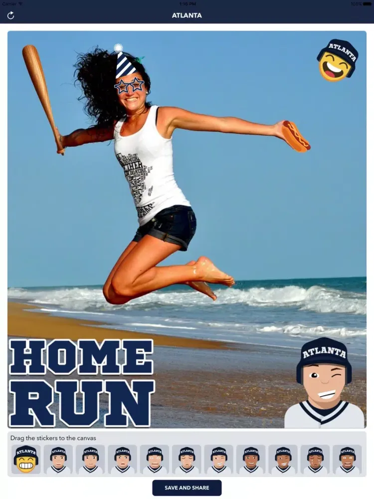 ภาพหน้าจอของ Atlanta Baseball Stickers & Emojis iPad 