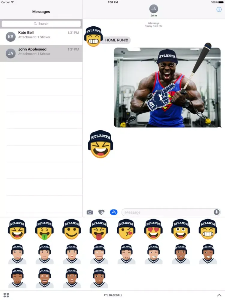 ภาพหน้าจอของ Atlanta Baseball Stickers & Emojis iPad 