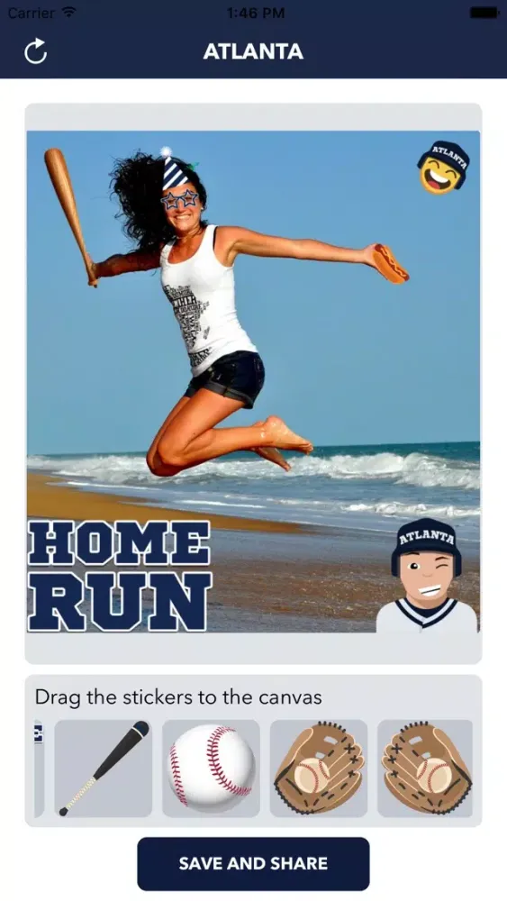 ภาพหน้าจอของ Atlanta Baseball Stickers & Emojis