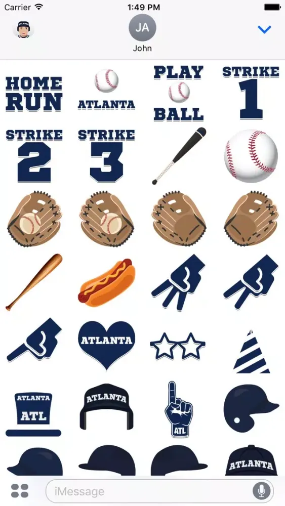 ภาพหน้าจอของ Atlanta Baseball Stickers & Emojis