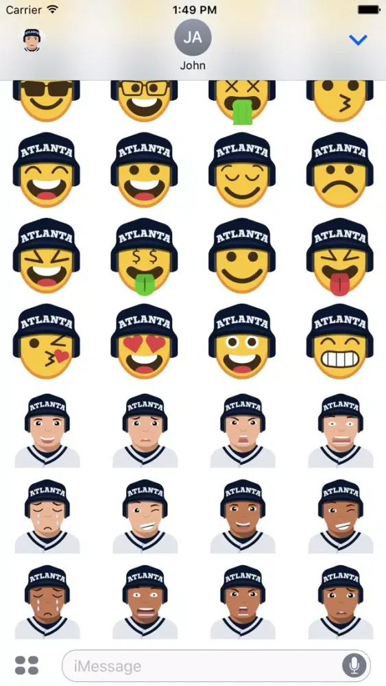 ภาพหน้าจอของ Atlanta Baseball Stickers & Emojis