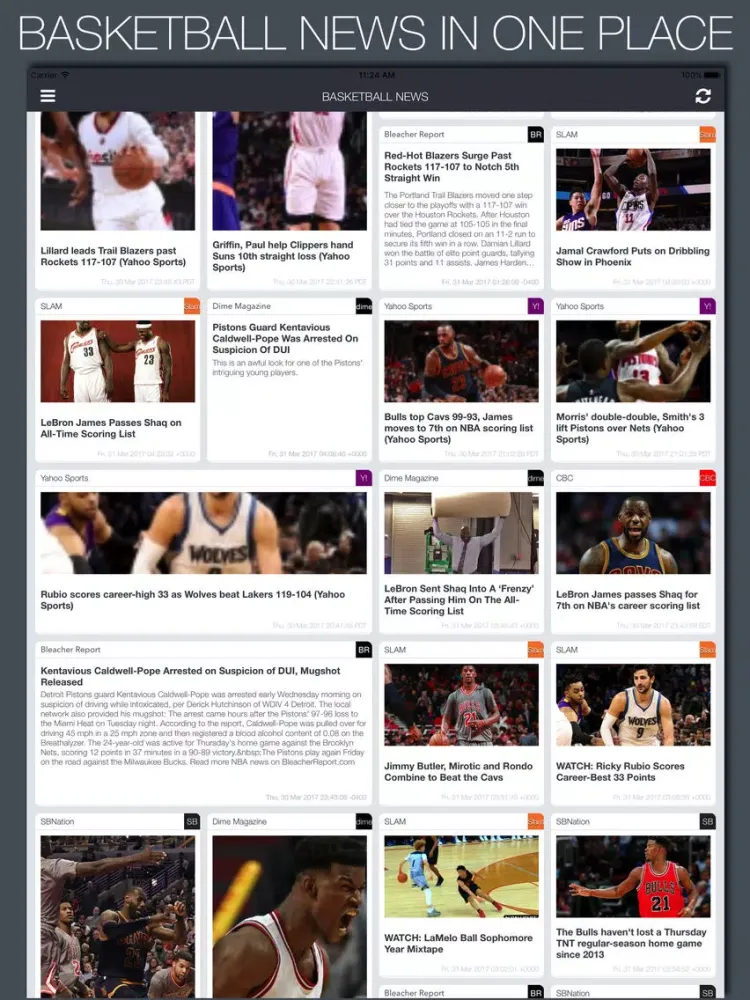 Live Basketball News & Predictions iPad  Screenshots