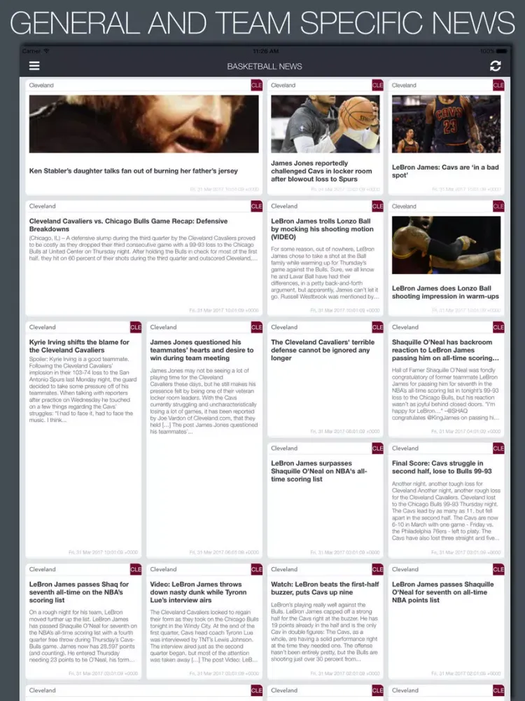 Live Basketball News & Predictions iPad  Screenshots