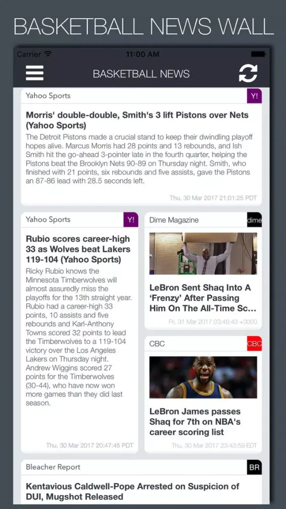 Live Basketball News & Predictions Screenshots