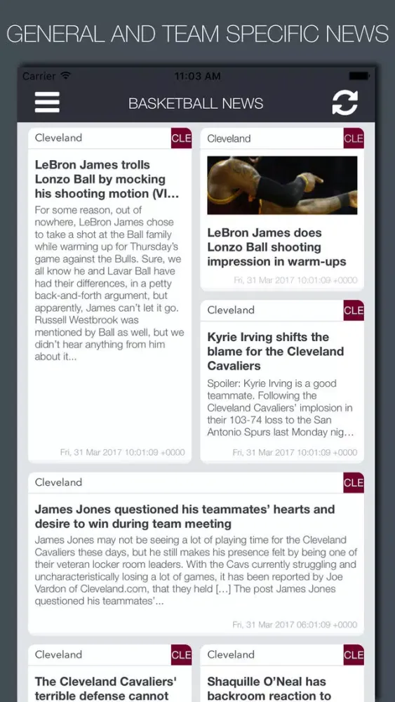 Live Basketball News & Predictions Screenshots
