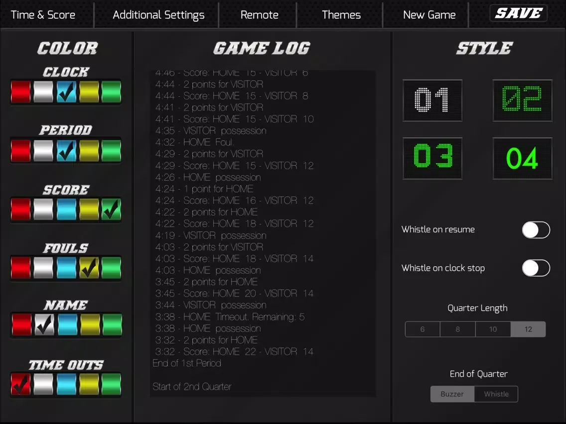 Zrzuty ekranu Basketball Scoreboard - Remote Scorekeeping iPad 