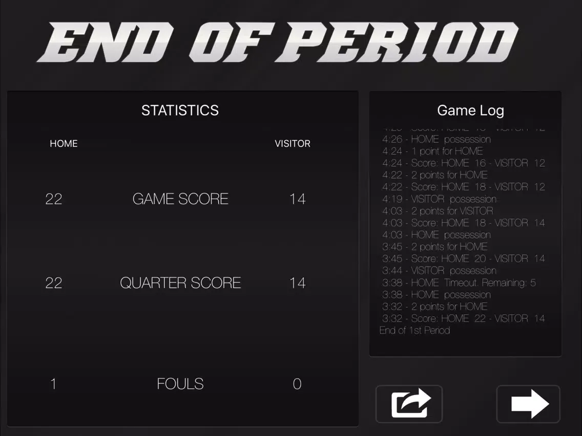 Zrzuty ekranu Basketball Scoreboard - Remote Scorekeeping iPad 