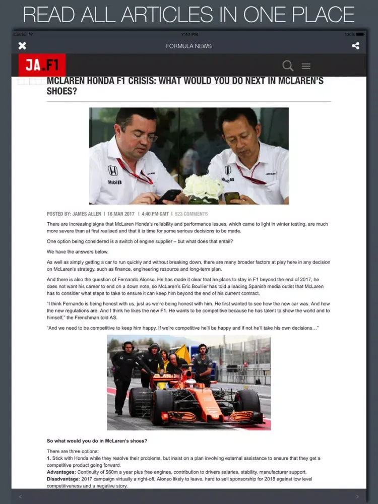 Formula News iPad  Screenshots