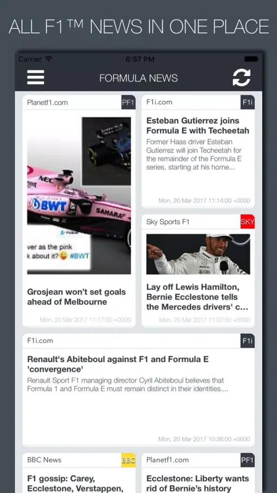 Formula News Screenshots