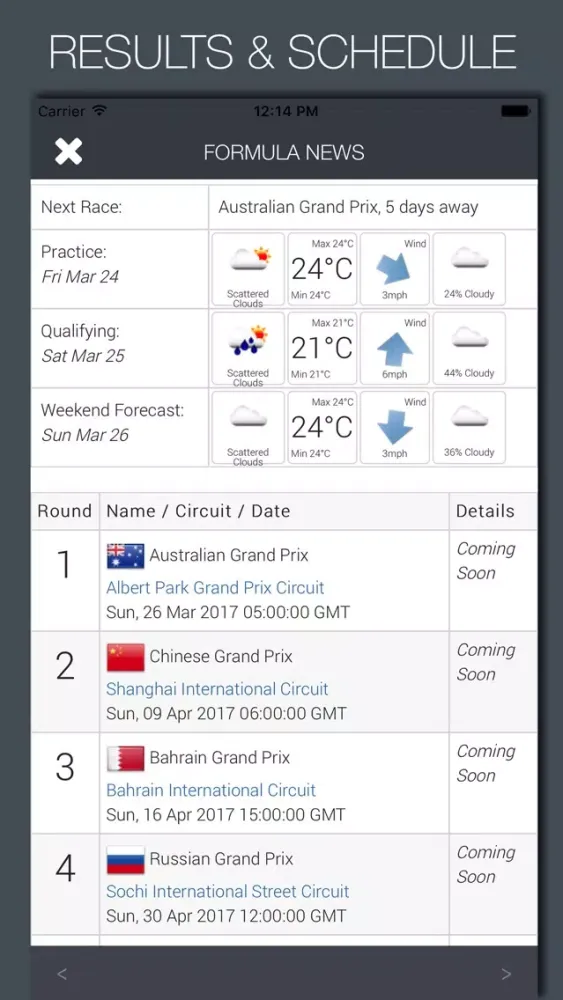 Formula News Screenshots
