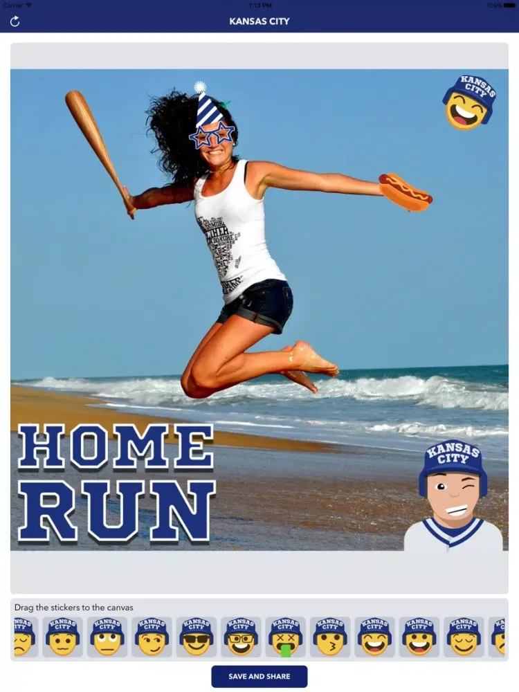 Kansas City Baseball Stickers & Emojis iPad  スクリーンショット