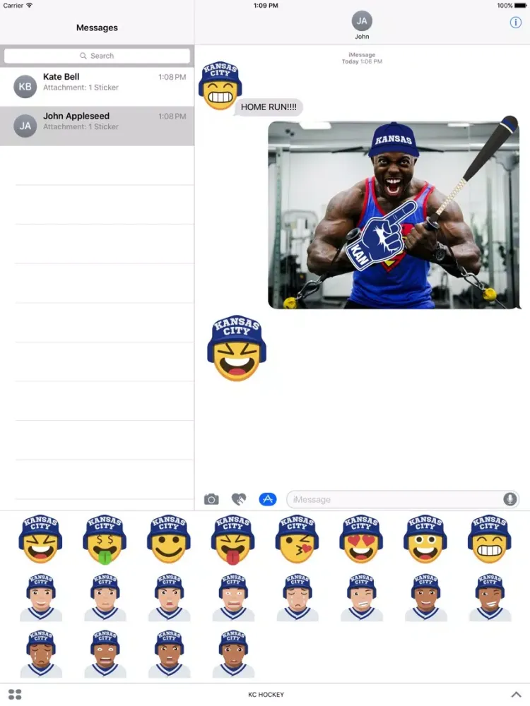 Kansas City Baseball Stickers & Emojis iPad  スクリーンショット