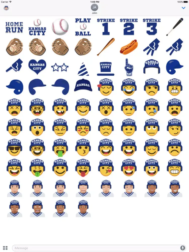 Kansas City Baseball Stickers & Emojis iPad  スクリーンショット