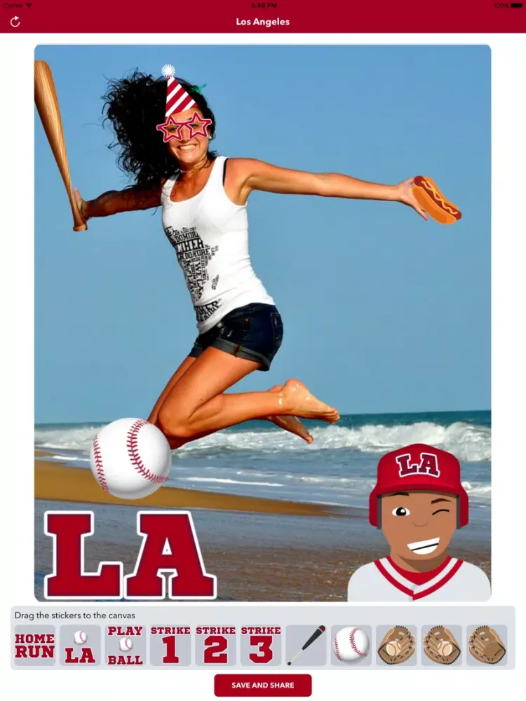 Captures d'écran de Los Angeles A Baseball Stickers & Emojis iPad 