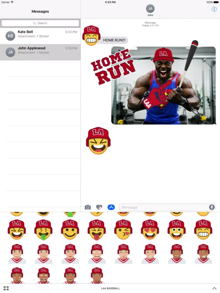 Captures d'écran de Los Angeles A Baseball Stickers & Emojis iPad 