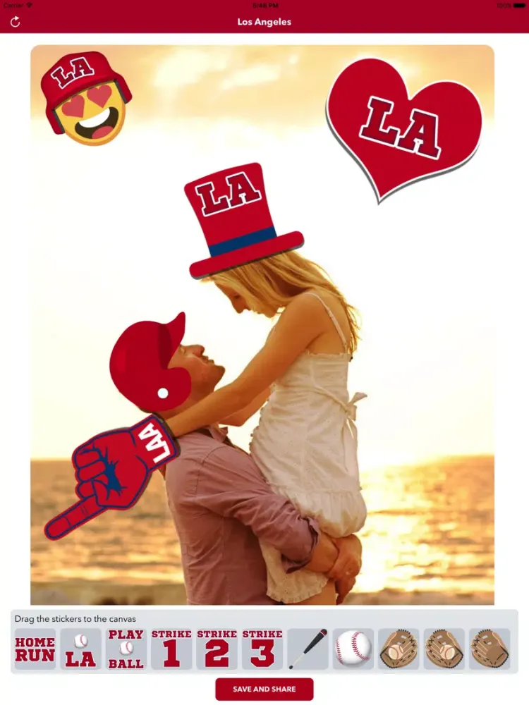 Captures d'écran de Los Angeles A Baseball Stickers & Emojis iPad 