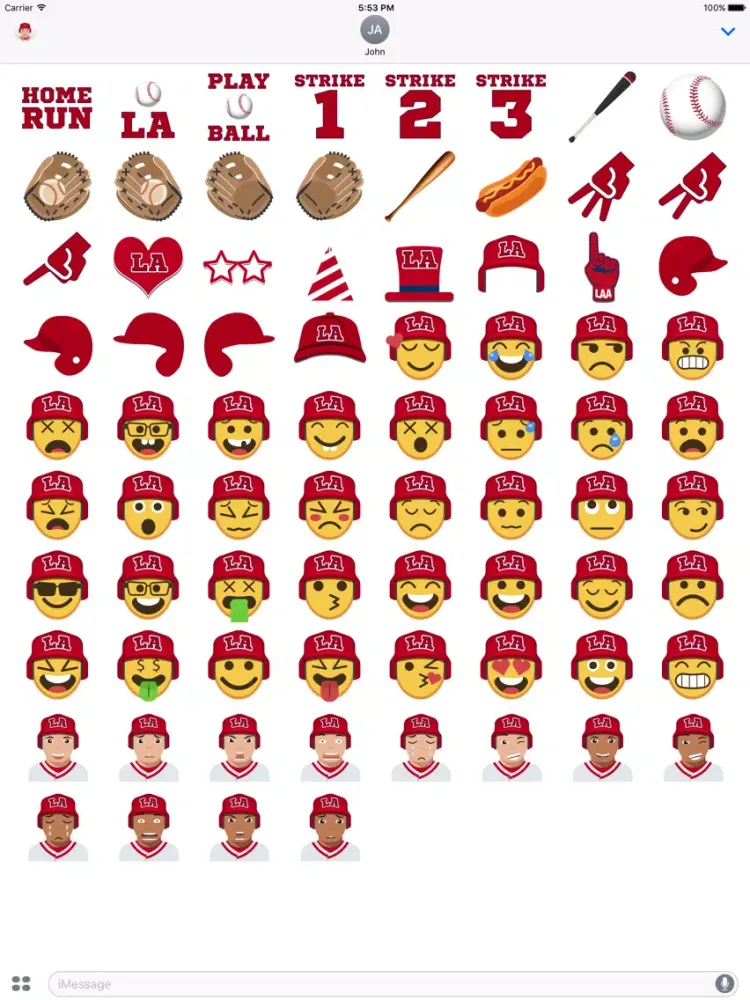 Captures d'écran de Los Angeles A Baseball Stickers & Emojis iPad 