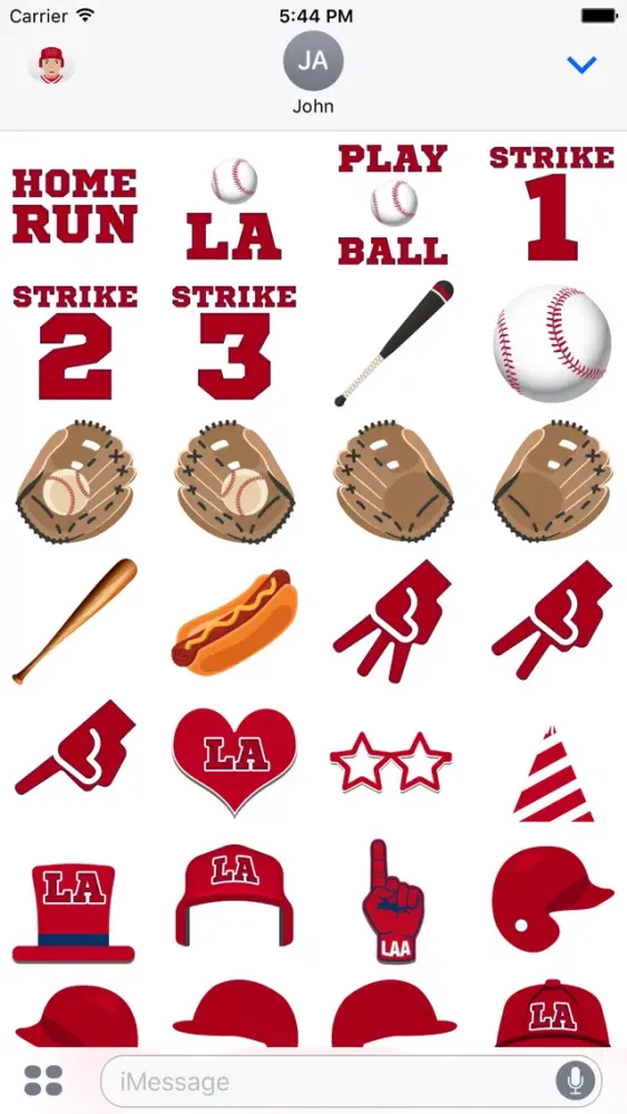 Captures d'écran de Los Angeles A Baseball Stickers & Emojis