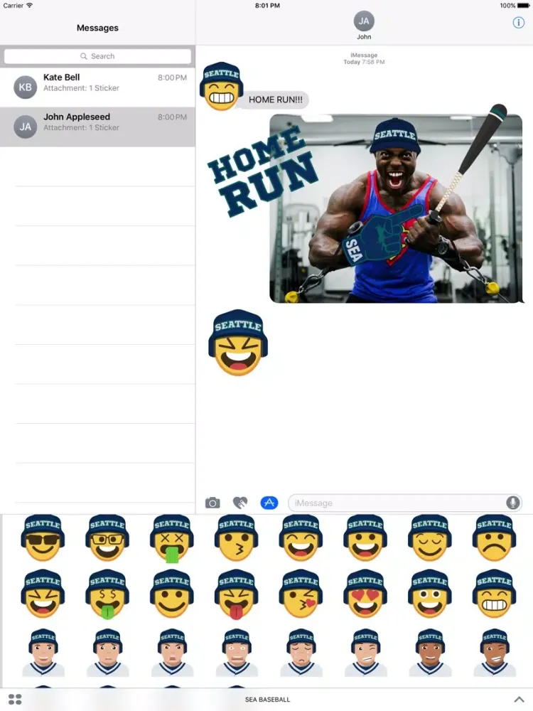 Seattle Baseball Stickers & Emojis iPad  سکرین شاٹس