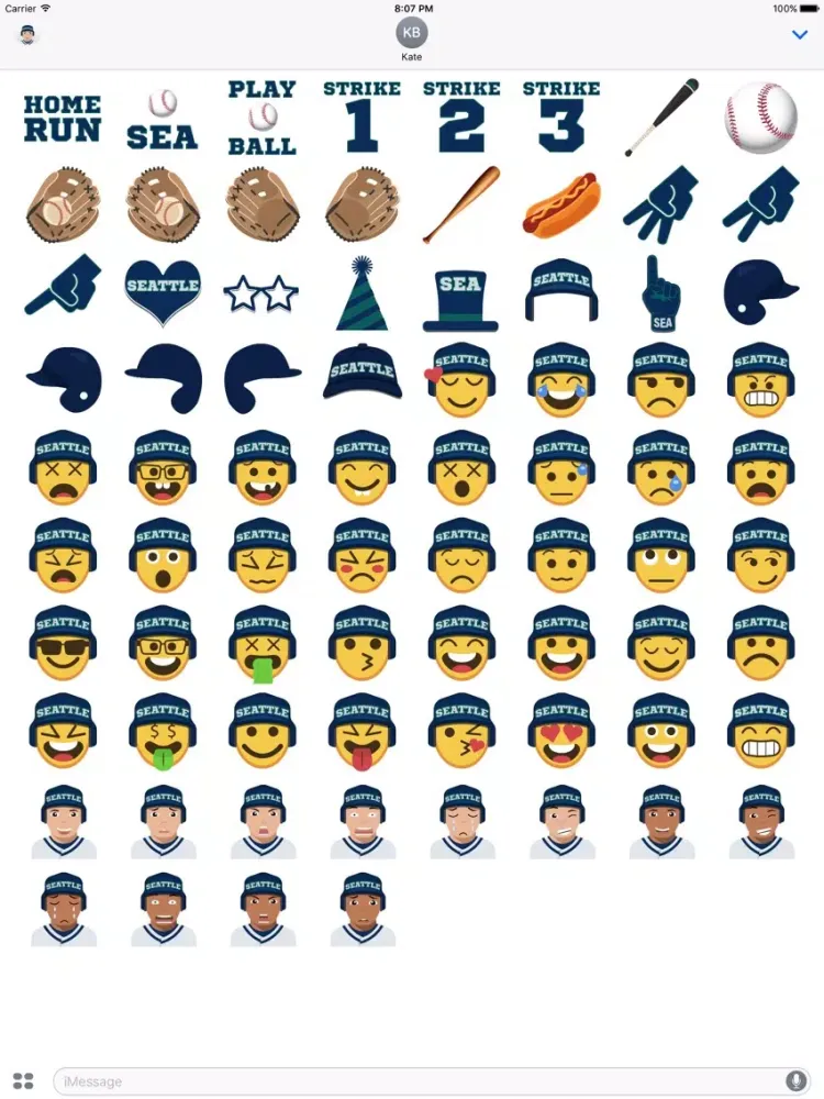 Seattle Baseball Stickers & Emojis iPad  سکرین شاٹس