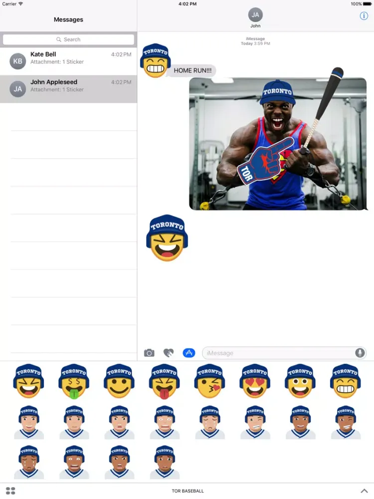 Toronto Baseball Stickers & Emojis iPad 應用截圖