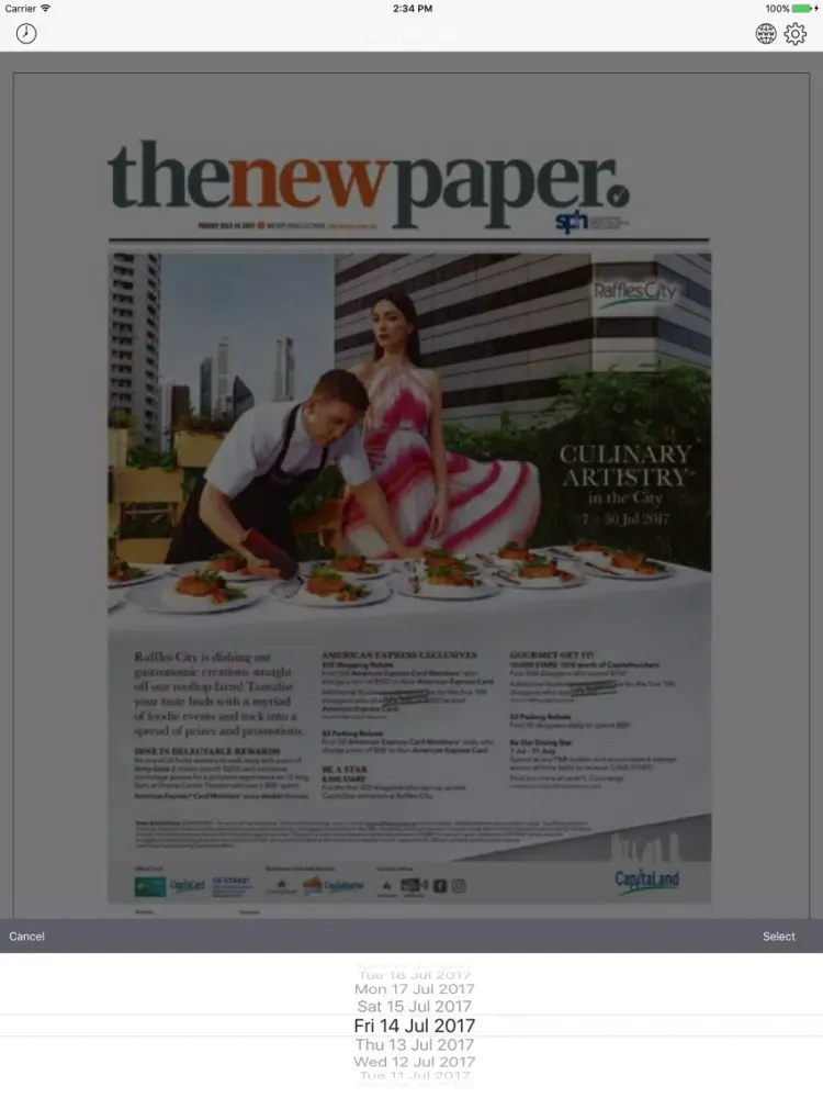 Captures d'écran de The New Paper iPad 
