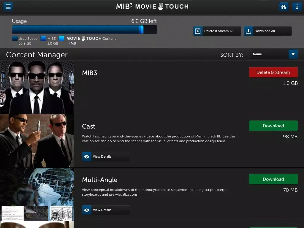 Ảnh chụp màn hình của Men in Black 3: Movie Touch iPad 
