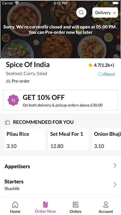Ảnh chụp màn hình của Spice Of India Sale.